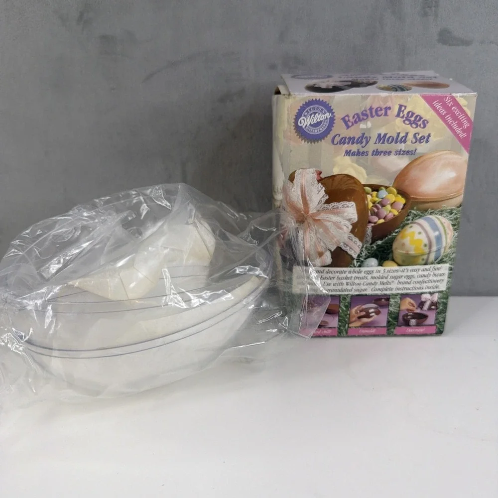 Wilton Easter Eggs Candy Mold Set 3 Sizes 2114-1215 Vintage 1997 NIB